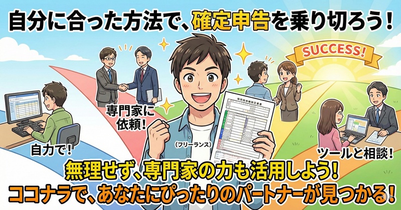 確定申告は自分に合ったやり方で｜必要なら専門家の力も活用しよう